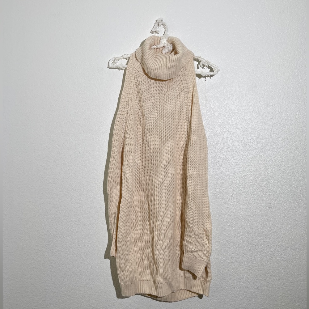 Cream sweater dress